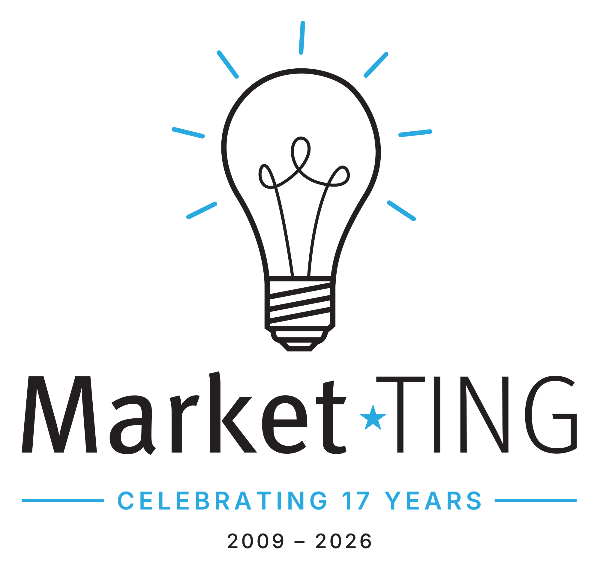 Market★TING logo, celebrating 17 years, 2009 to 2026