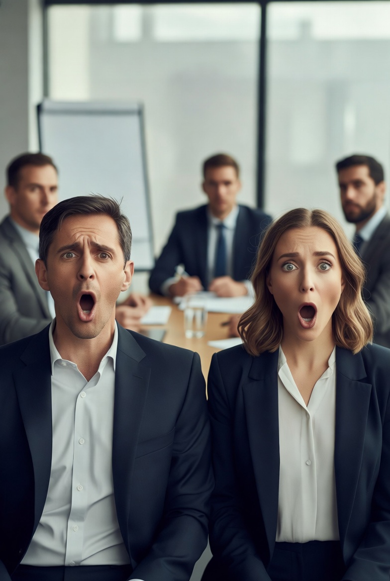 Surprised customer reaction